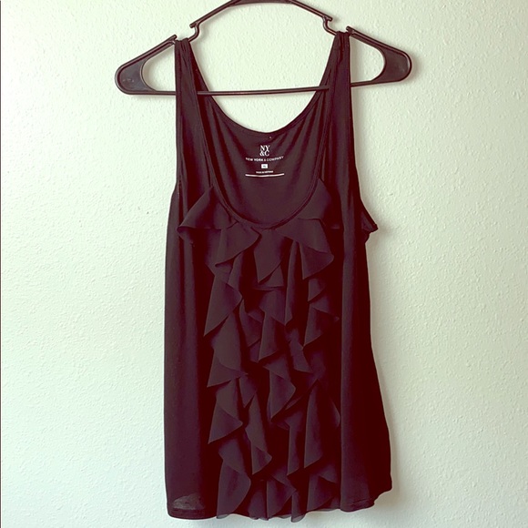 New York & Company Tops - New York and company black ruffle tank